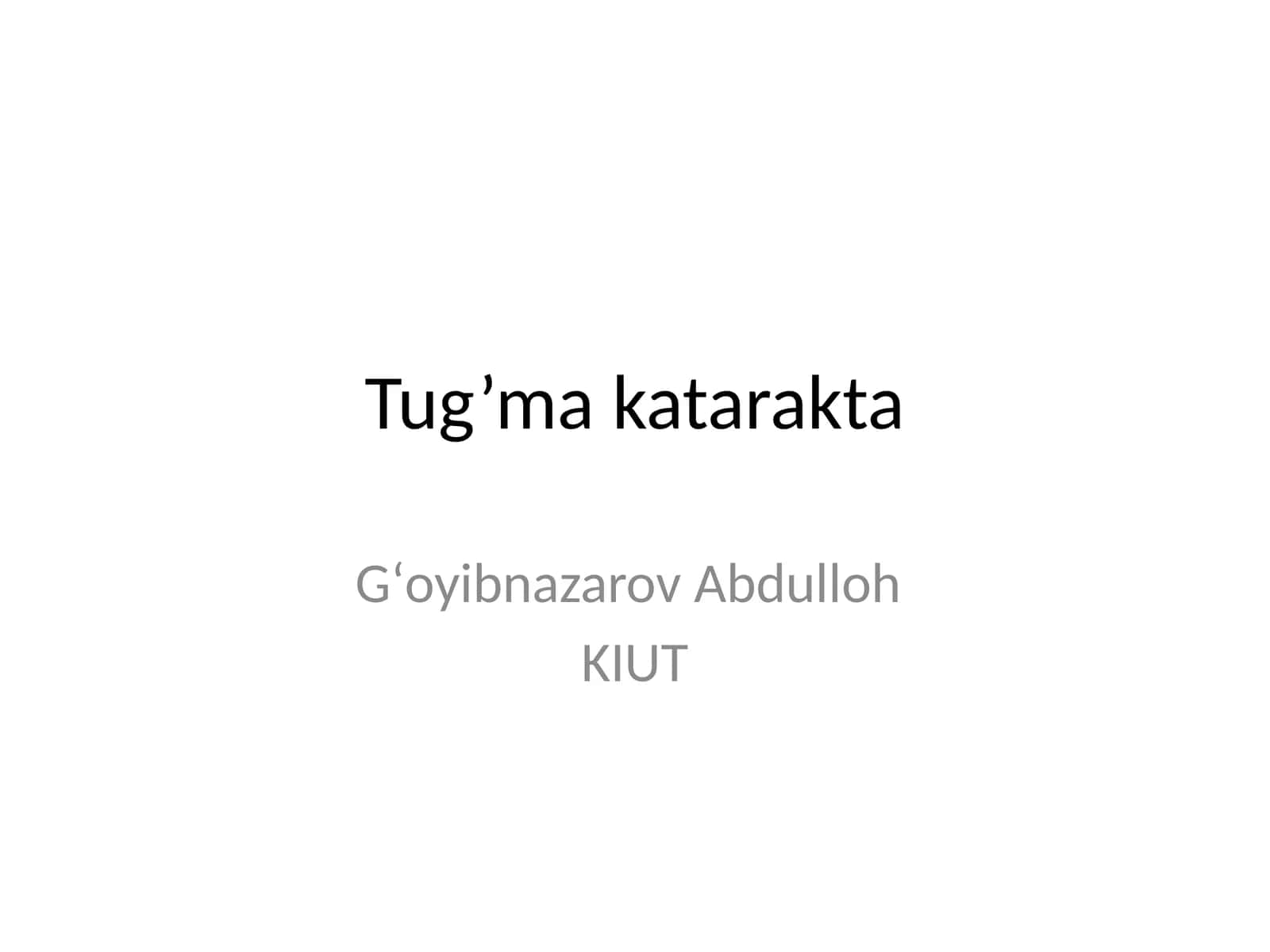 Tug’ma katarakta