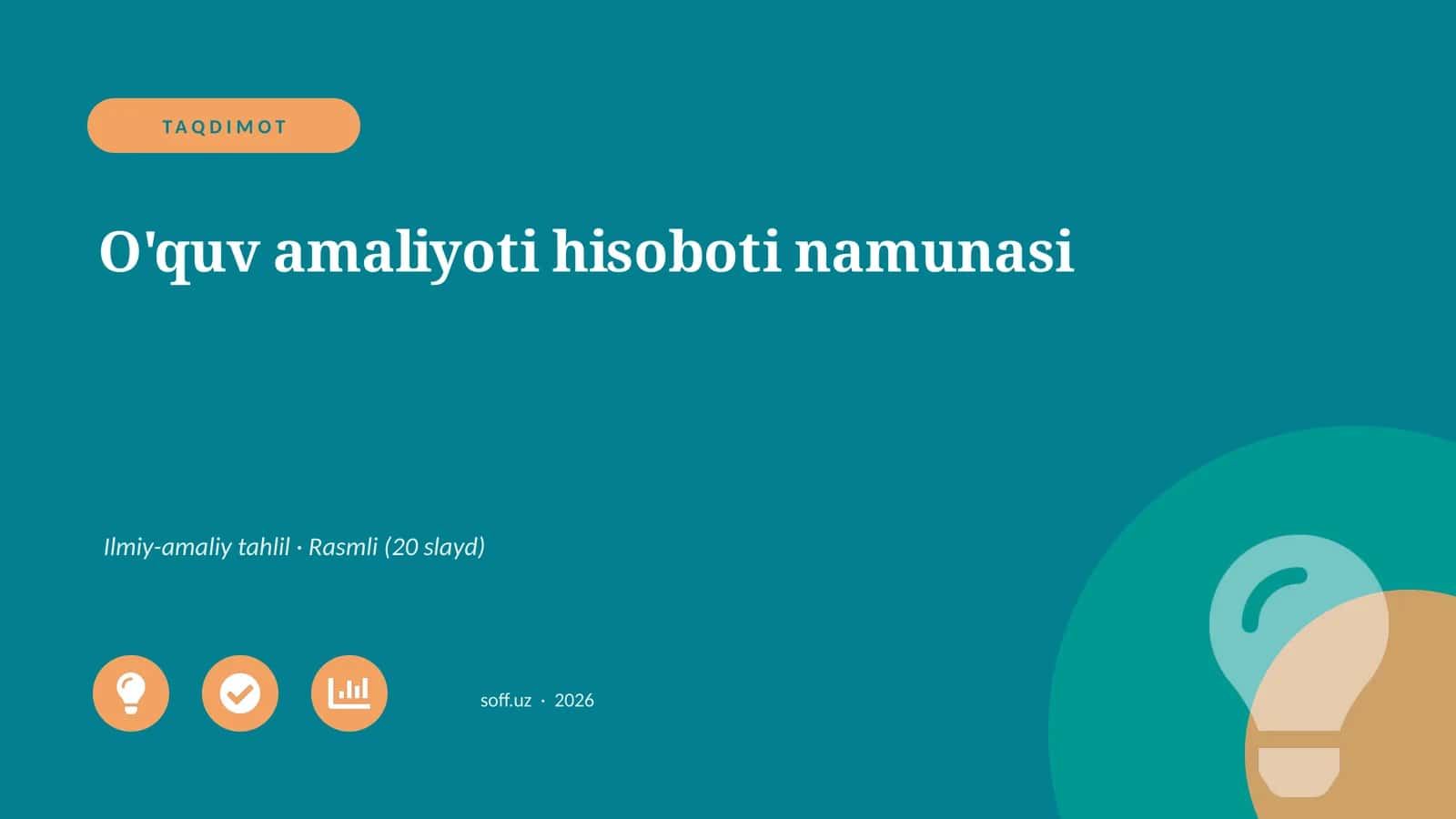O'quv amaliyoti hisoboti namunasi