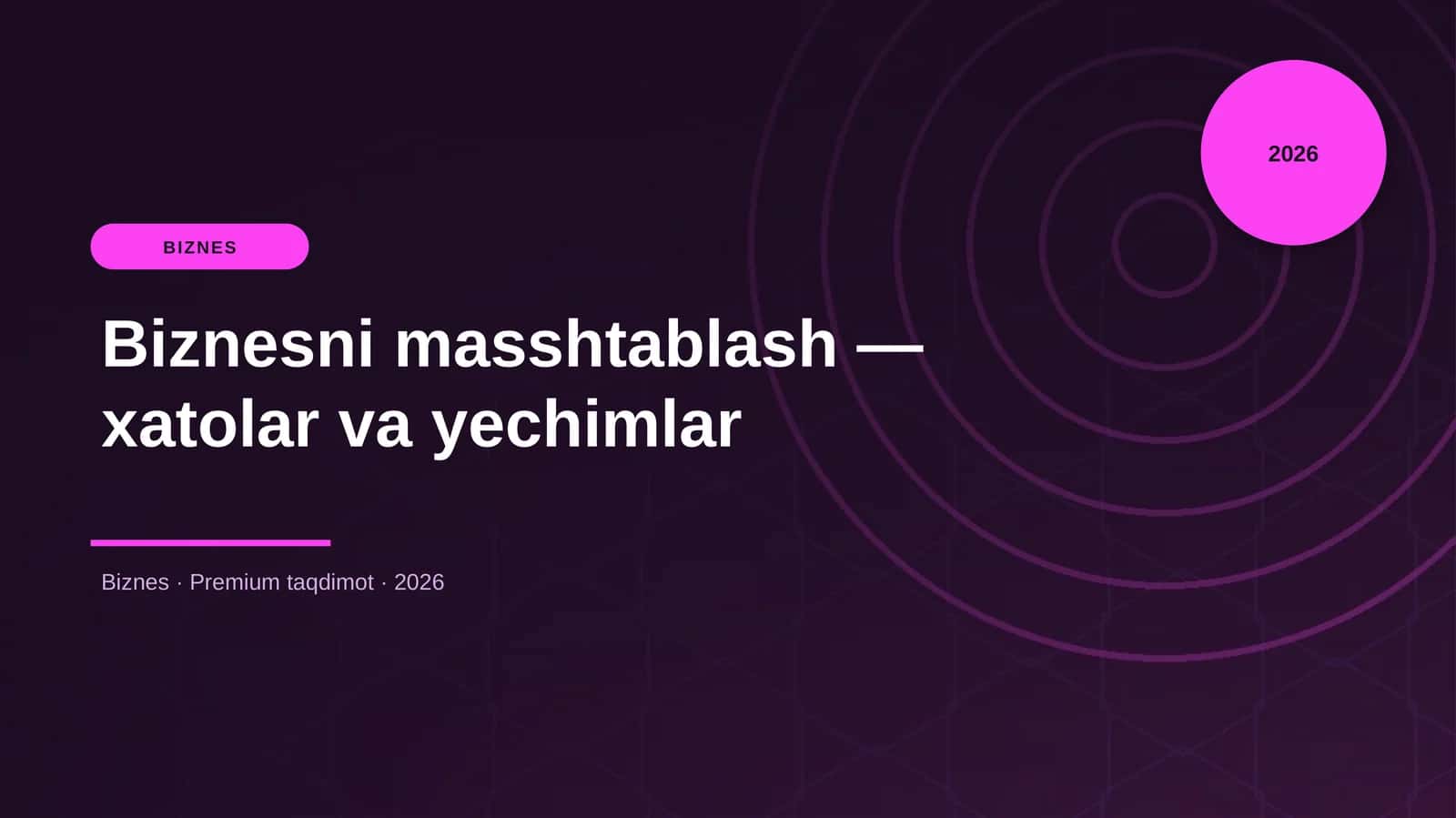 Biznesni masshtablash — xatolar va yechimlar