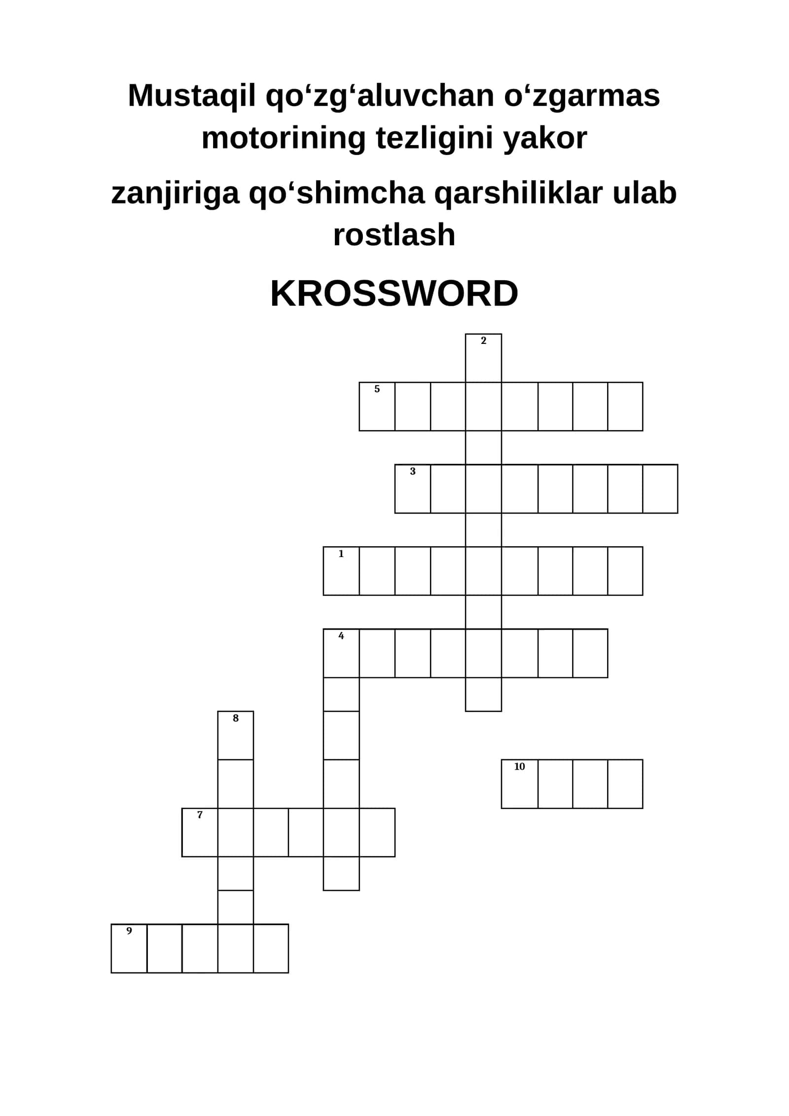 Mustaqil qoʻzg'aluvchan oʻzgarmas motorining tezligini yakor zanjiriga qoʻshimcha qarshiliklar ulab 1