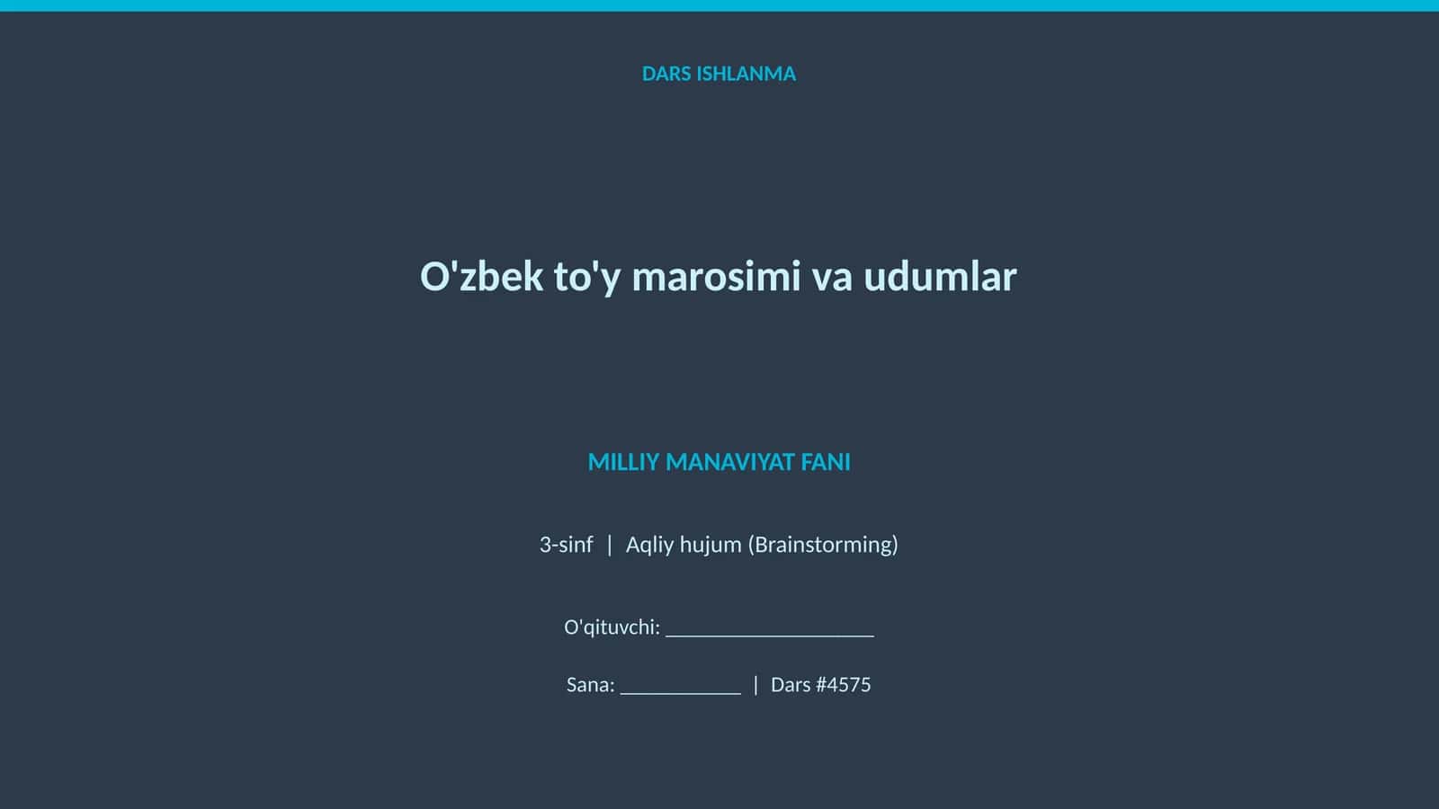 O'zbek to'y marosimi va udumlar