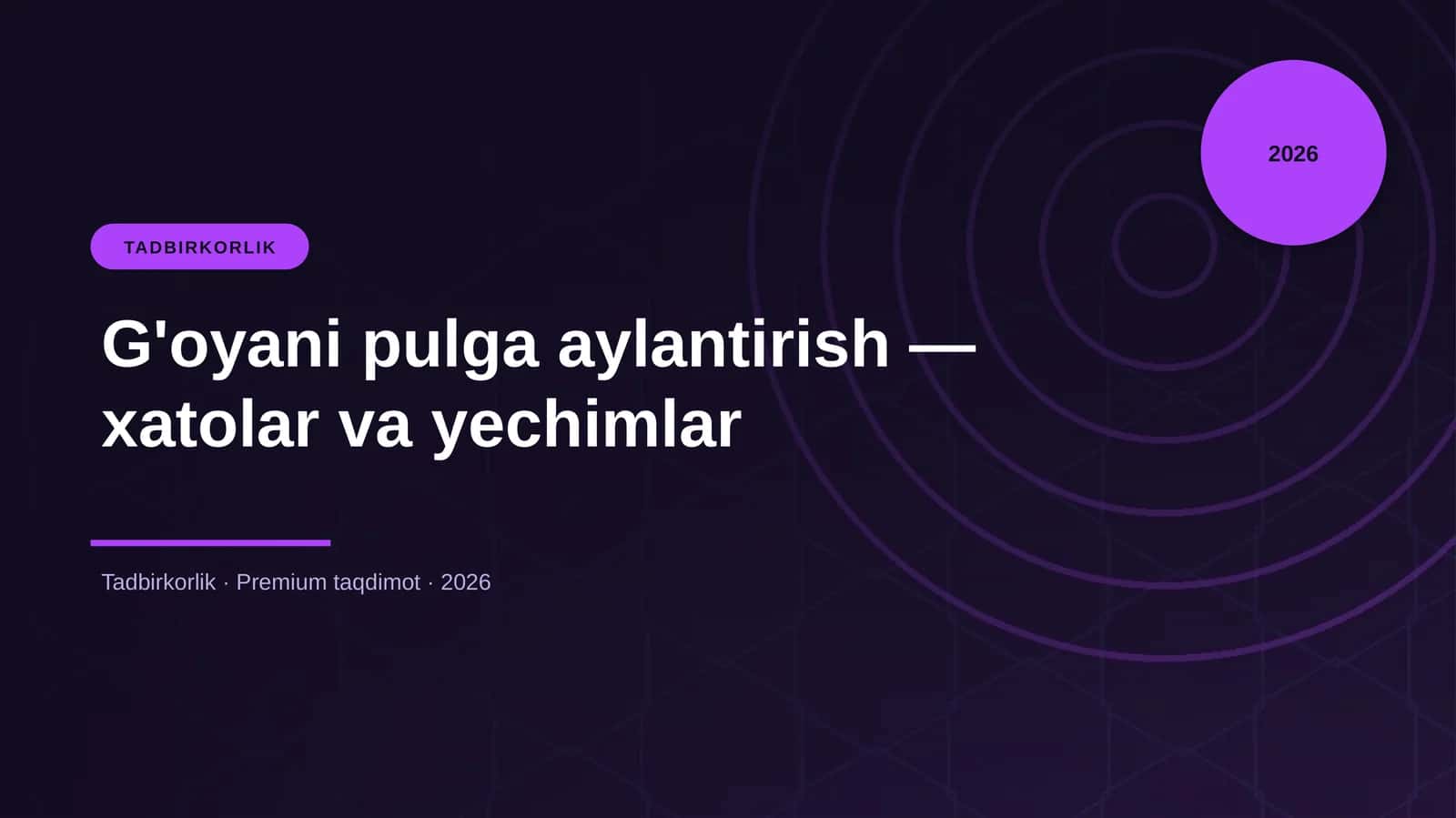 G'oyani pulga aylantirish — xatolar va yechimlar