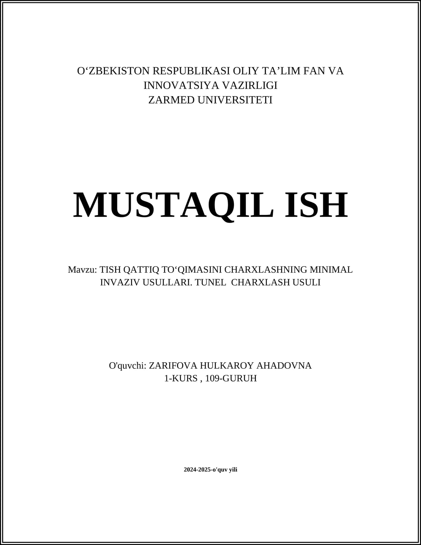 Tish qattiq to'qimasini charxlash usullari