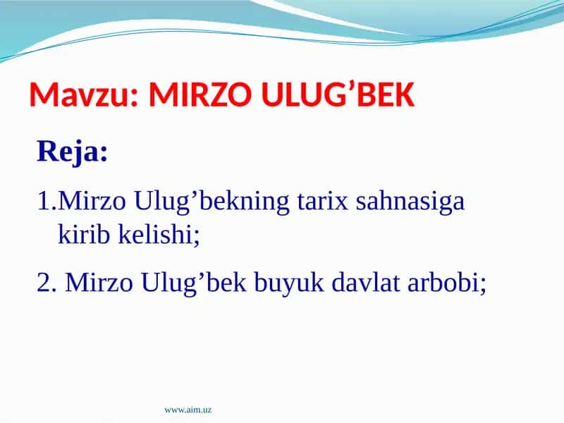 Mirzo Ulug’bek