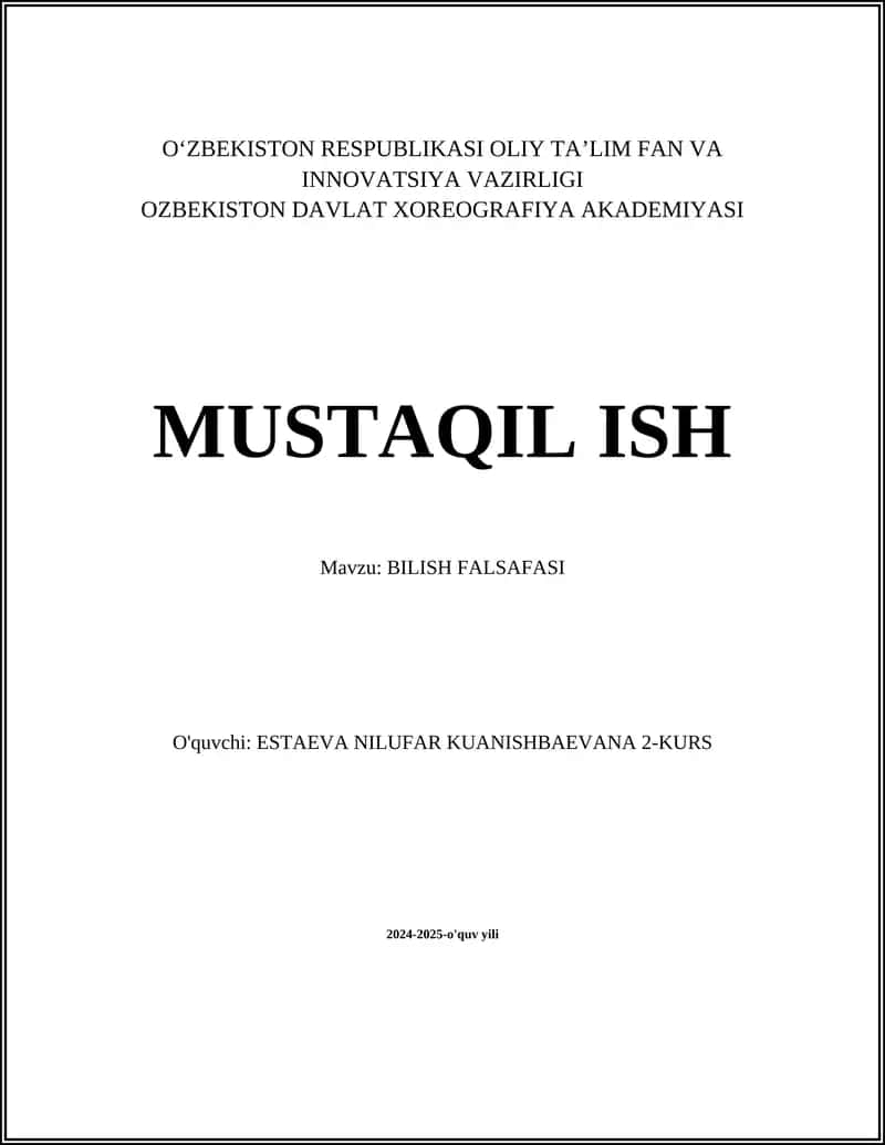 BILISH FALSAFASI