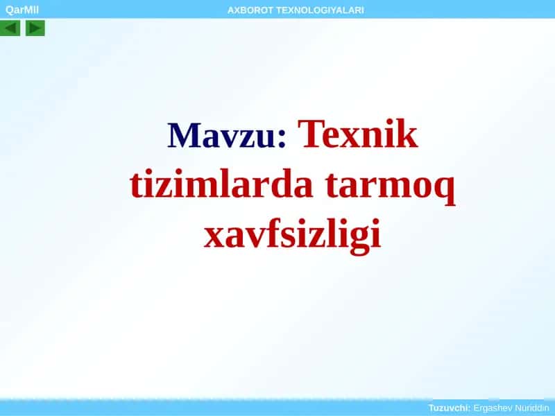 QarMIIAXBOROT TEXNOLOGIYALARI
