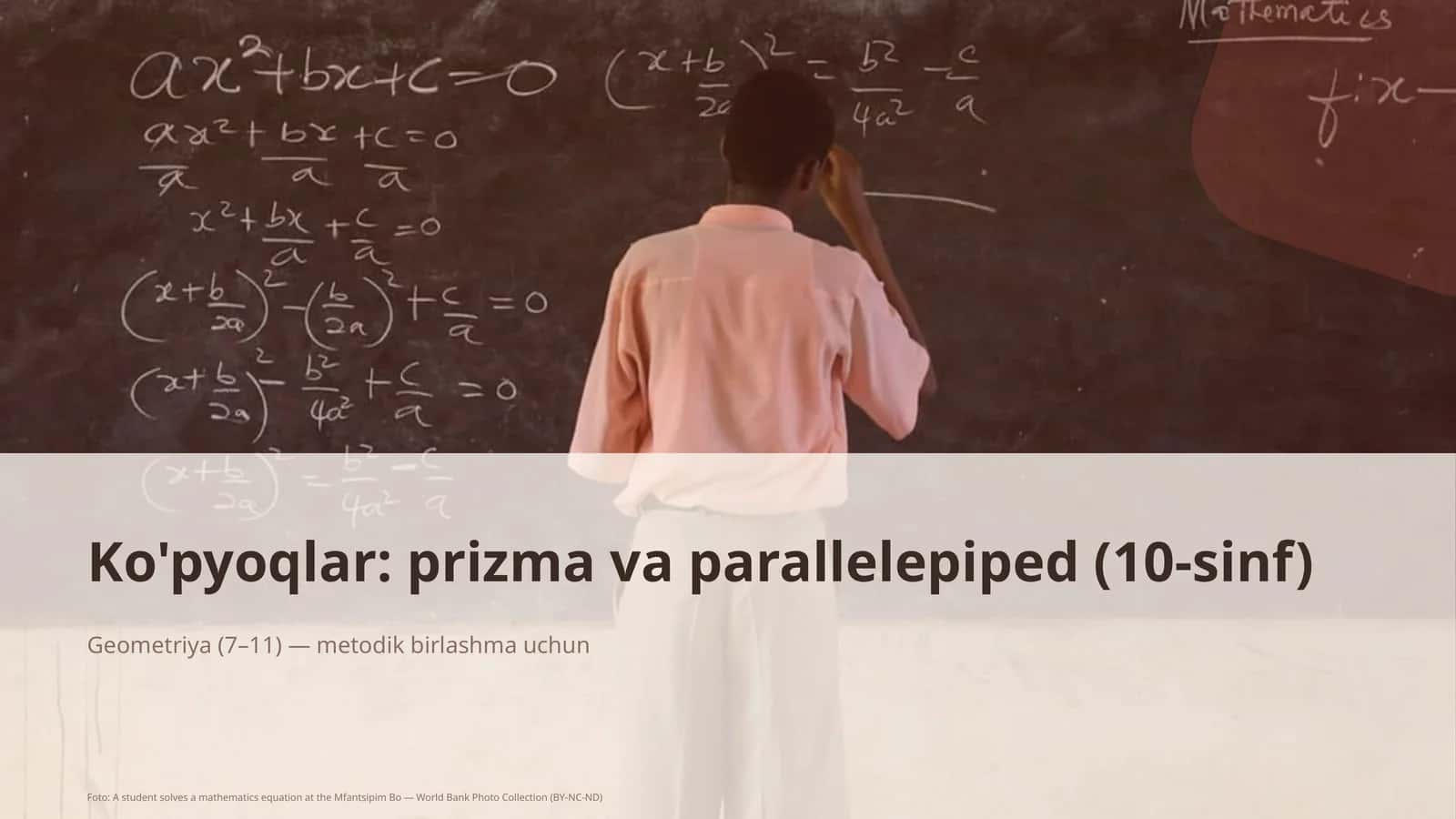 Ko'pyoqlar: prizma va parallelepiped (10-sinf)
