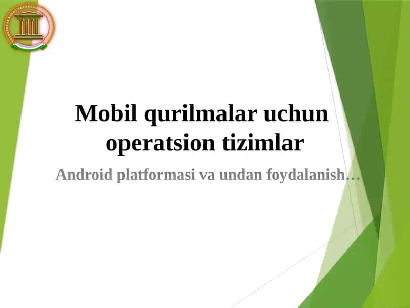 Android Operatsion Tizimlar