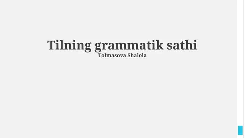 Tilning grammatik sathi