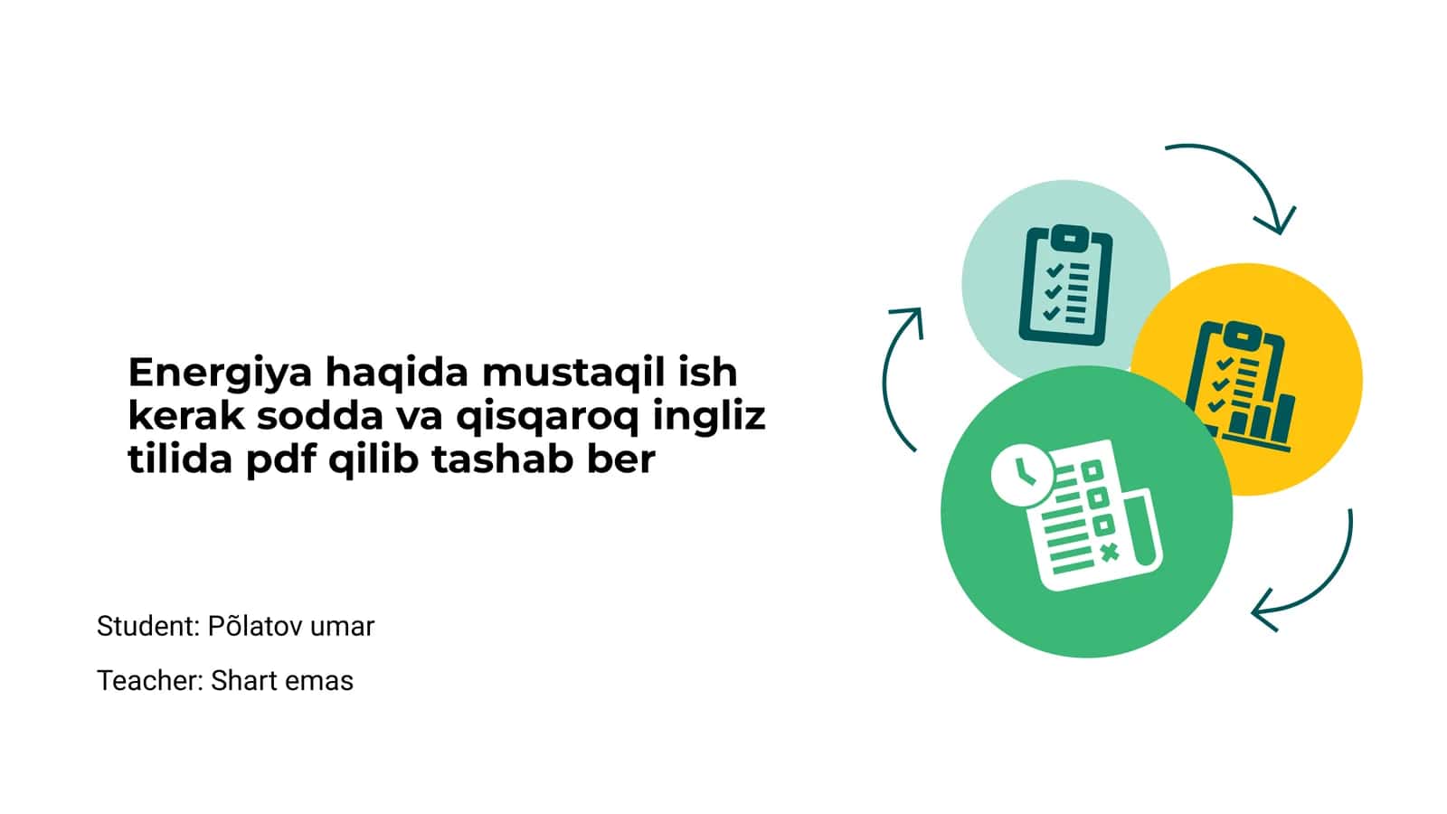 Energiya haqida nazorat