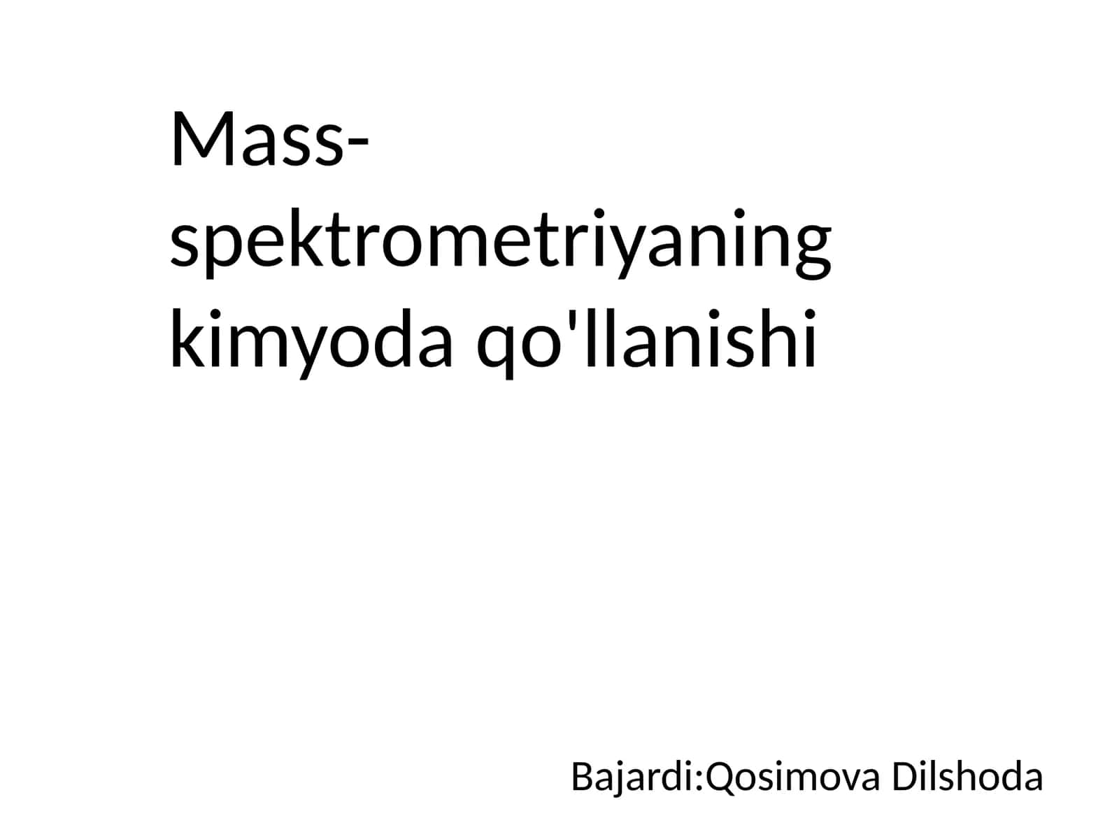 Mass-spektroskopiya