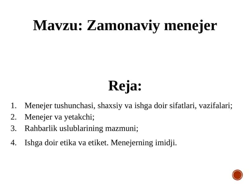 Zamonaviy menejer