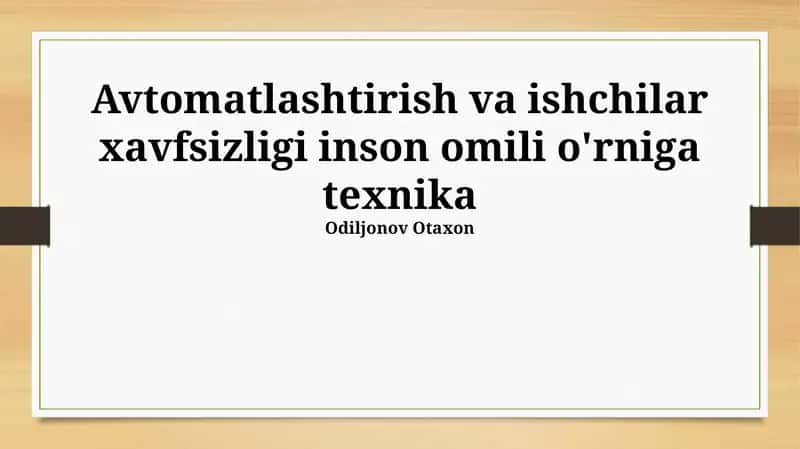 Xavfsizlik standartlari va qoidalari