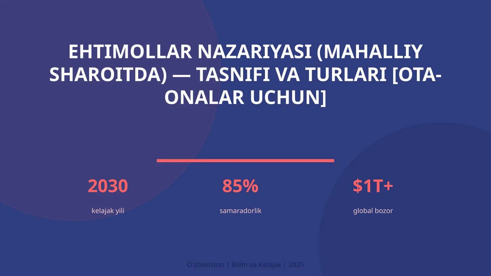 Ehtimollar nazariyasi (mahalliy sharoitda) — tasnifi va turlari [ota-onalar uchun]