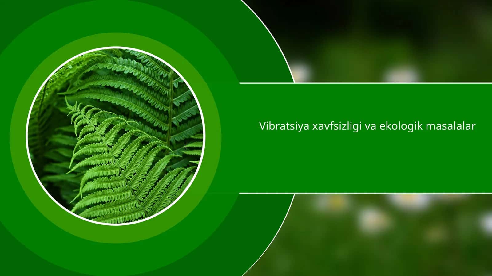 Vibratsiya xavfsizligi va ekologik masalalar