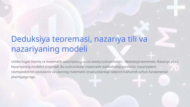 Deduksiya teoremasi