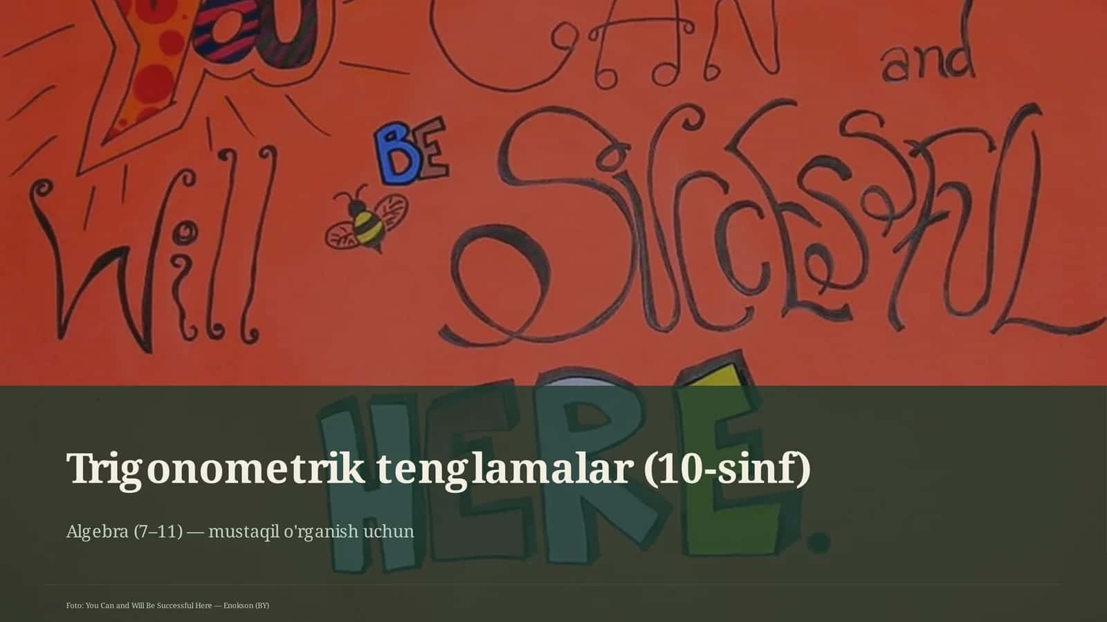 Trigonometrik tenglamalar (10-sinf)