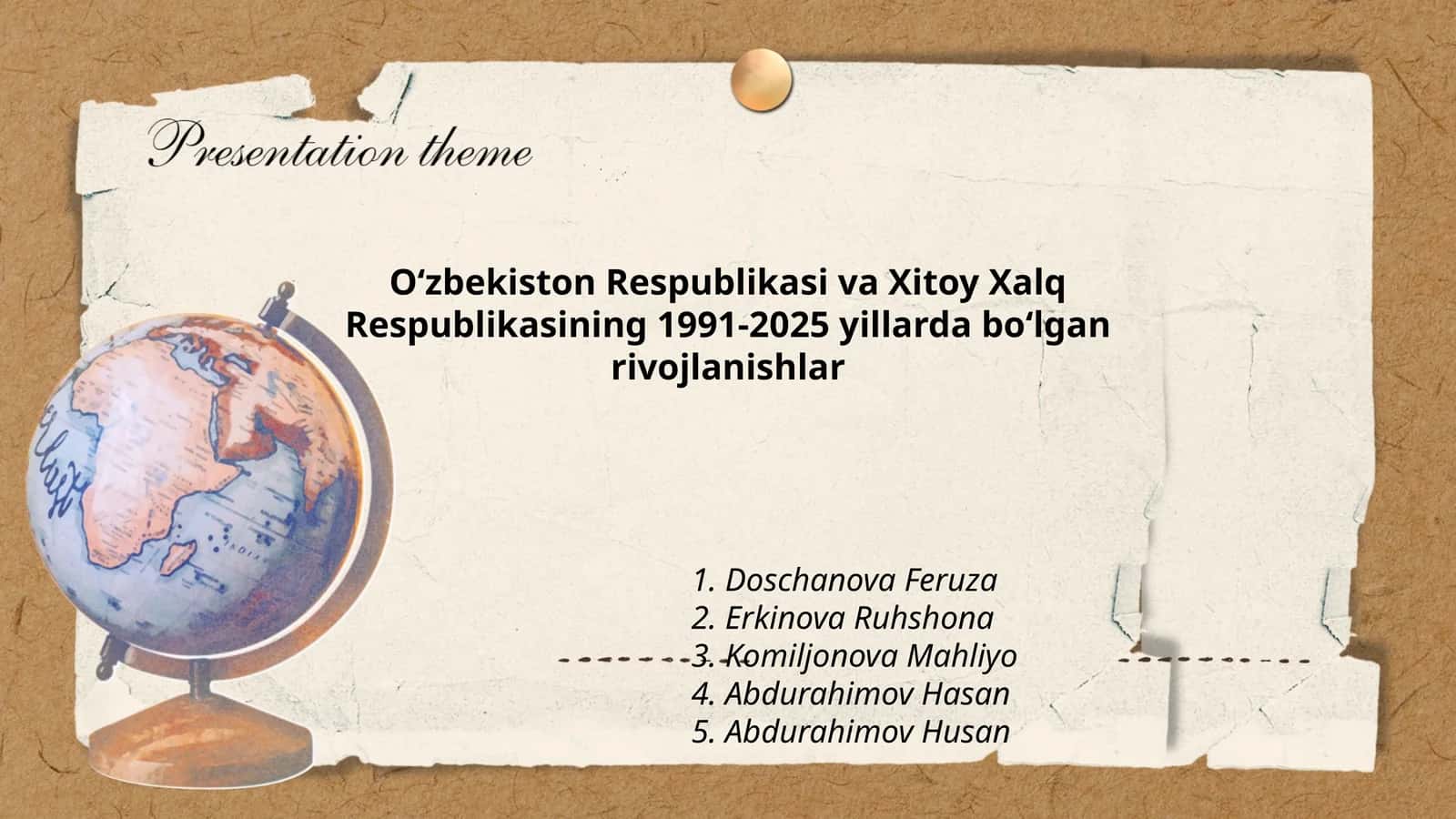 Oʻzbekiston Respublikasi va Xitoy Xalq Respublikasining 1991-2025 yillarda boʻlgan rivojlanishlar