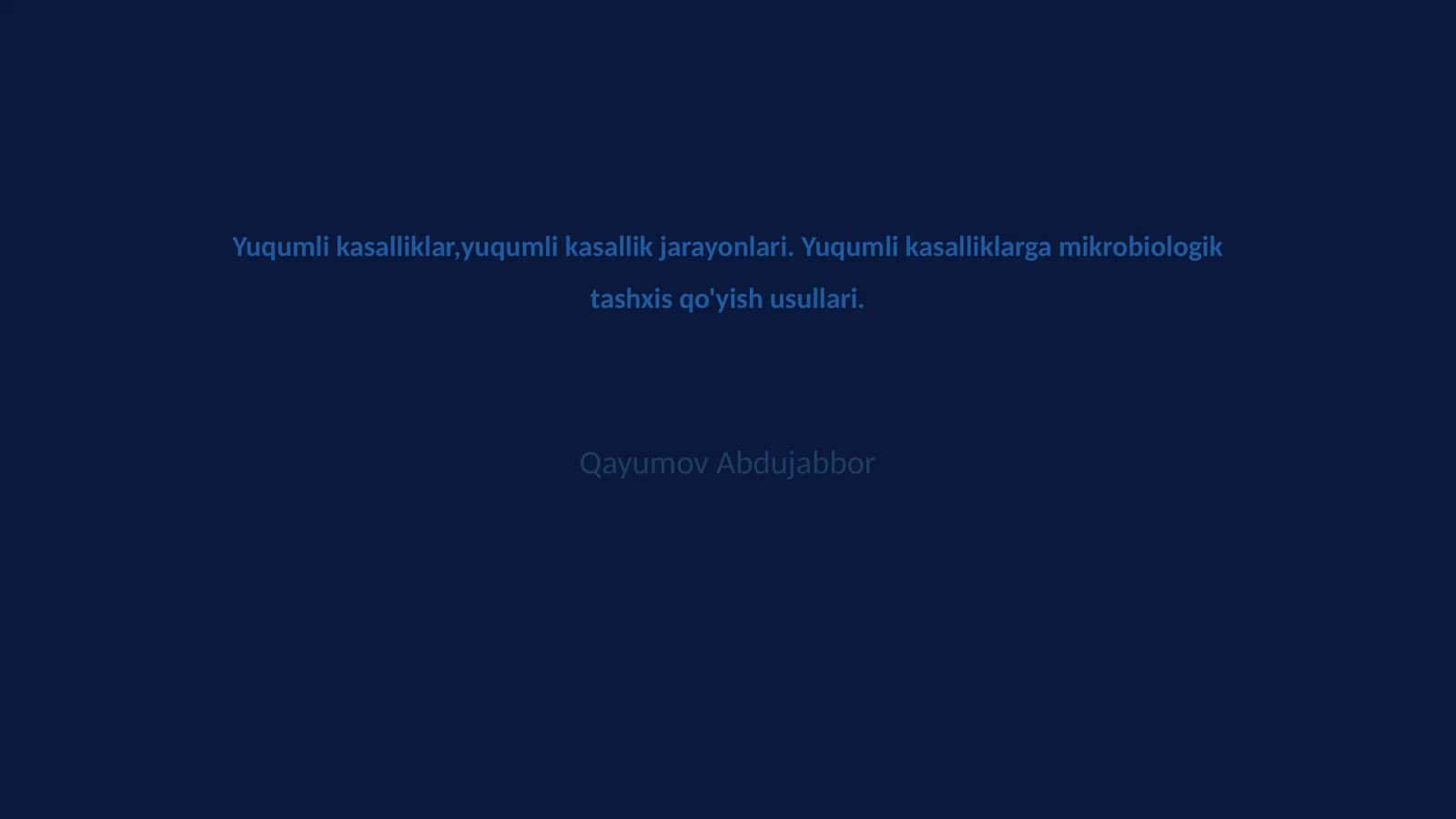 Yuqumli kasallik jarayonlari
