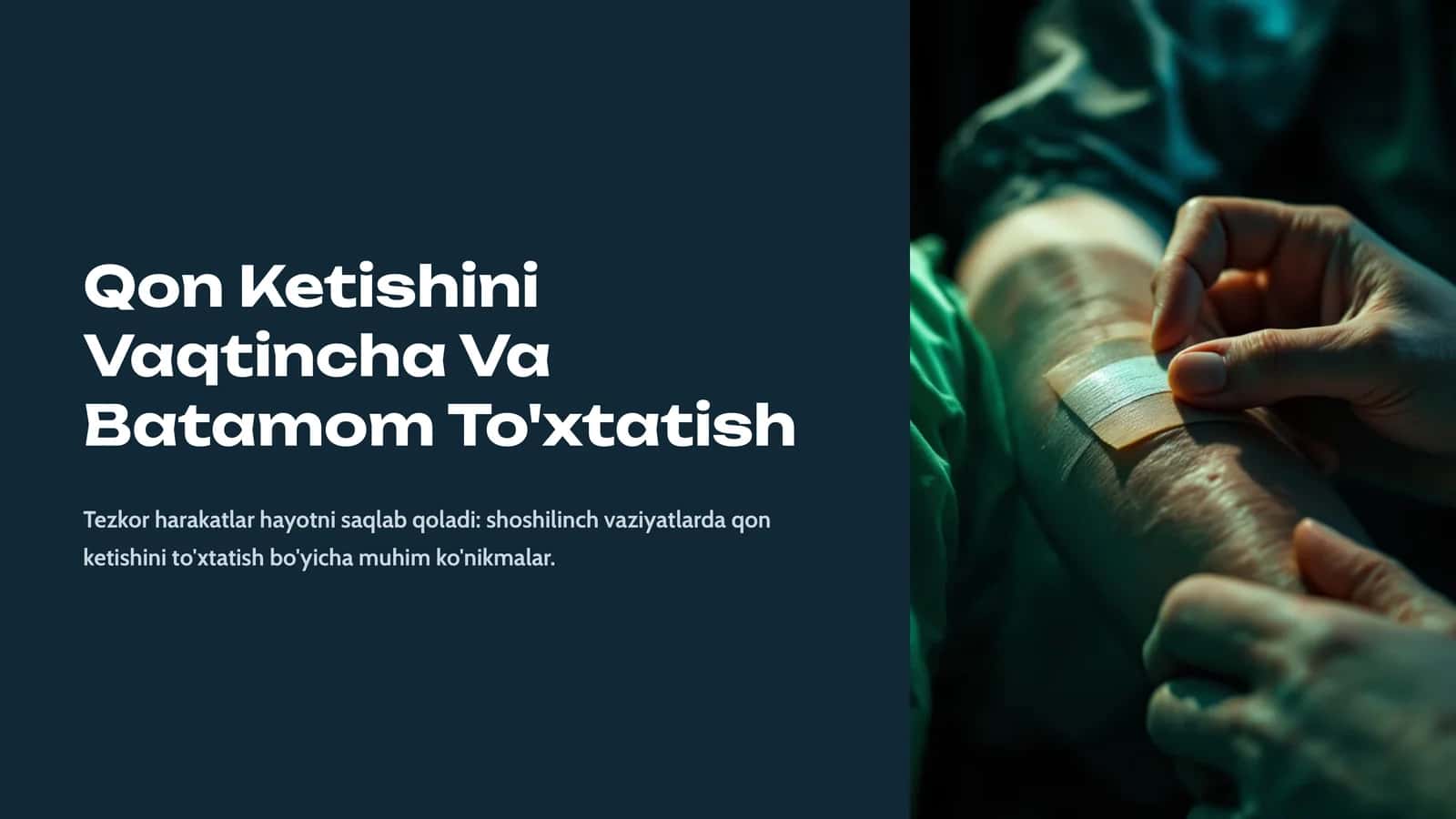 Qon Ketishini Vaqtincha Va Batamom To'xtatish