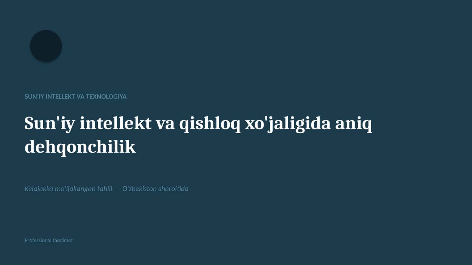 SUN'IY INTELLEKT VA TEXNOLOGIYA