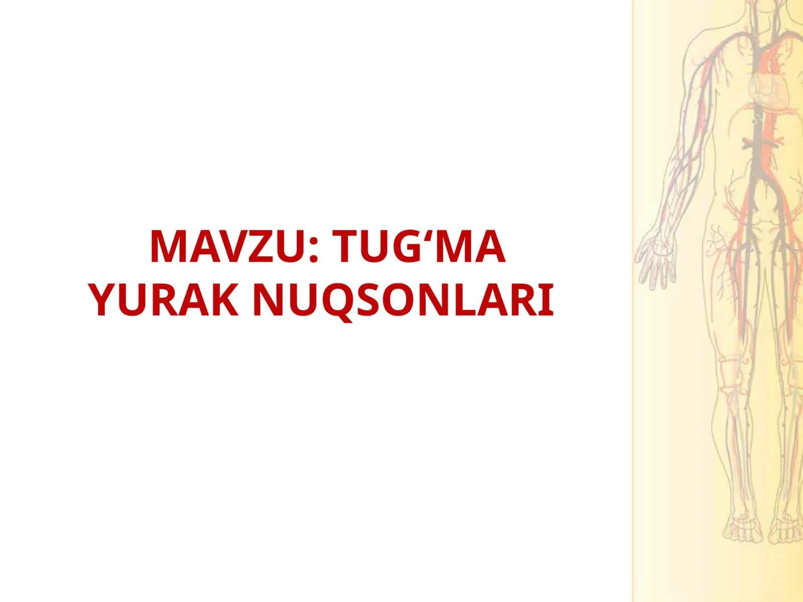 TUG‘MA YURAK NUQSONLARI