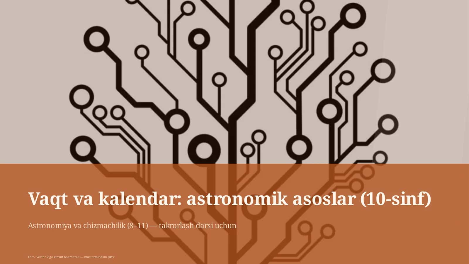 Vaqt va kalendar: astronomik asoslar (10-sinf)