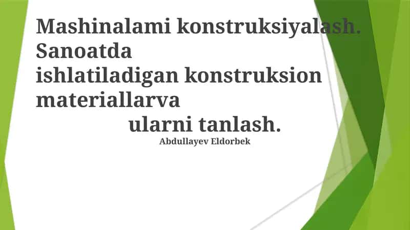 Konstruksiyalash materiallari