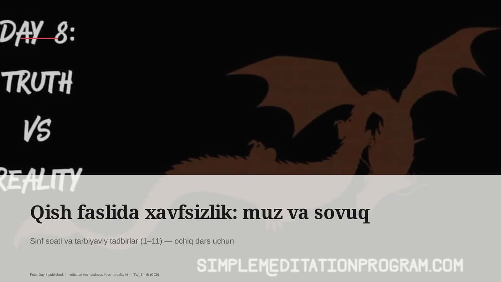 Qish faslida xavfsizlik: muz va sovuq