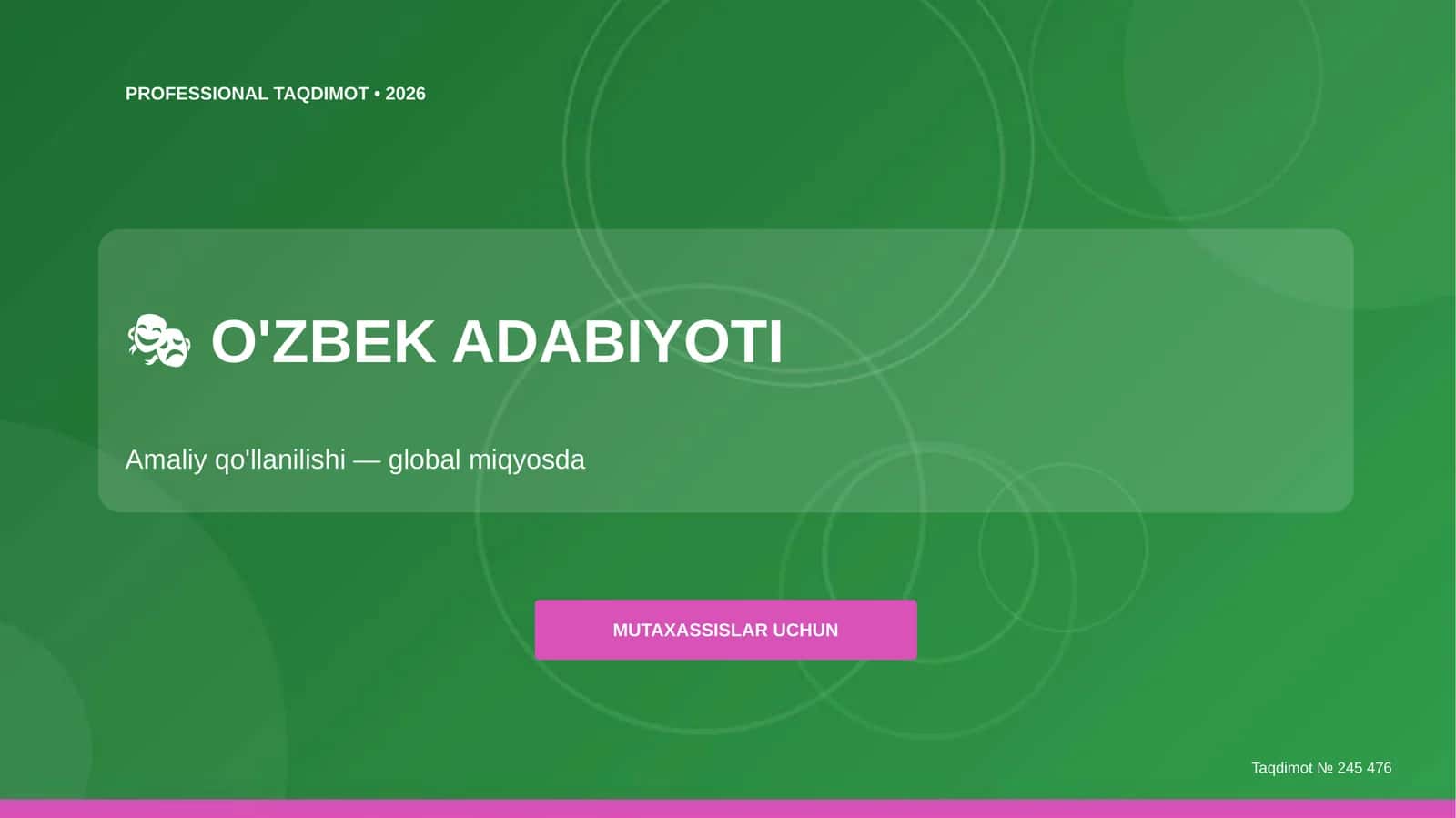 O'zbek adabiyoti: amaliy qo'llanilishi (global miqyosda)