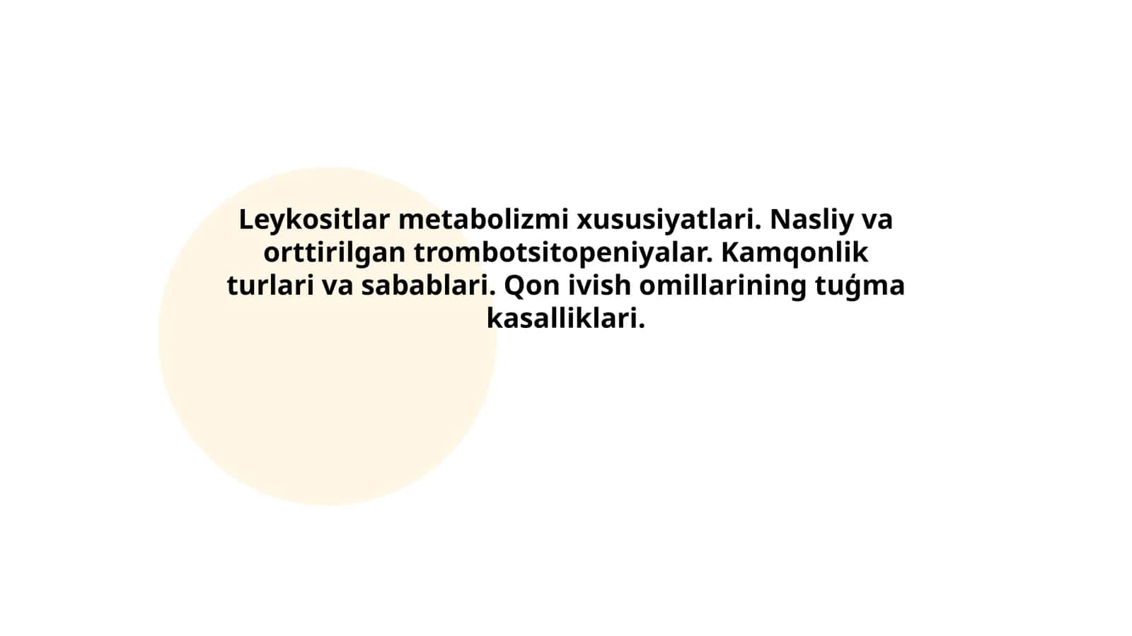 Leykositlar metabolizmi va ularning vazifalari