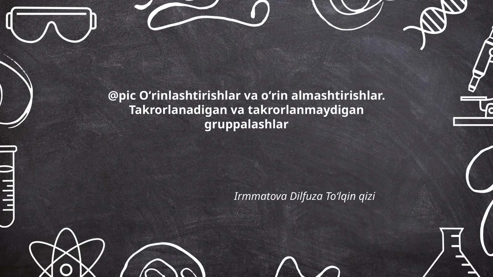 O'rinlashtirishlar va o'rin almashtirishlar