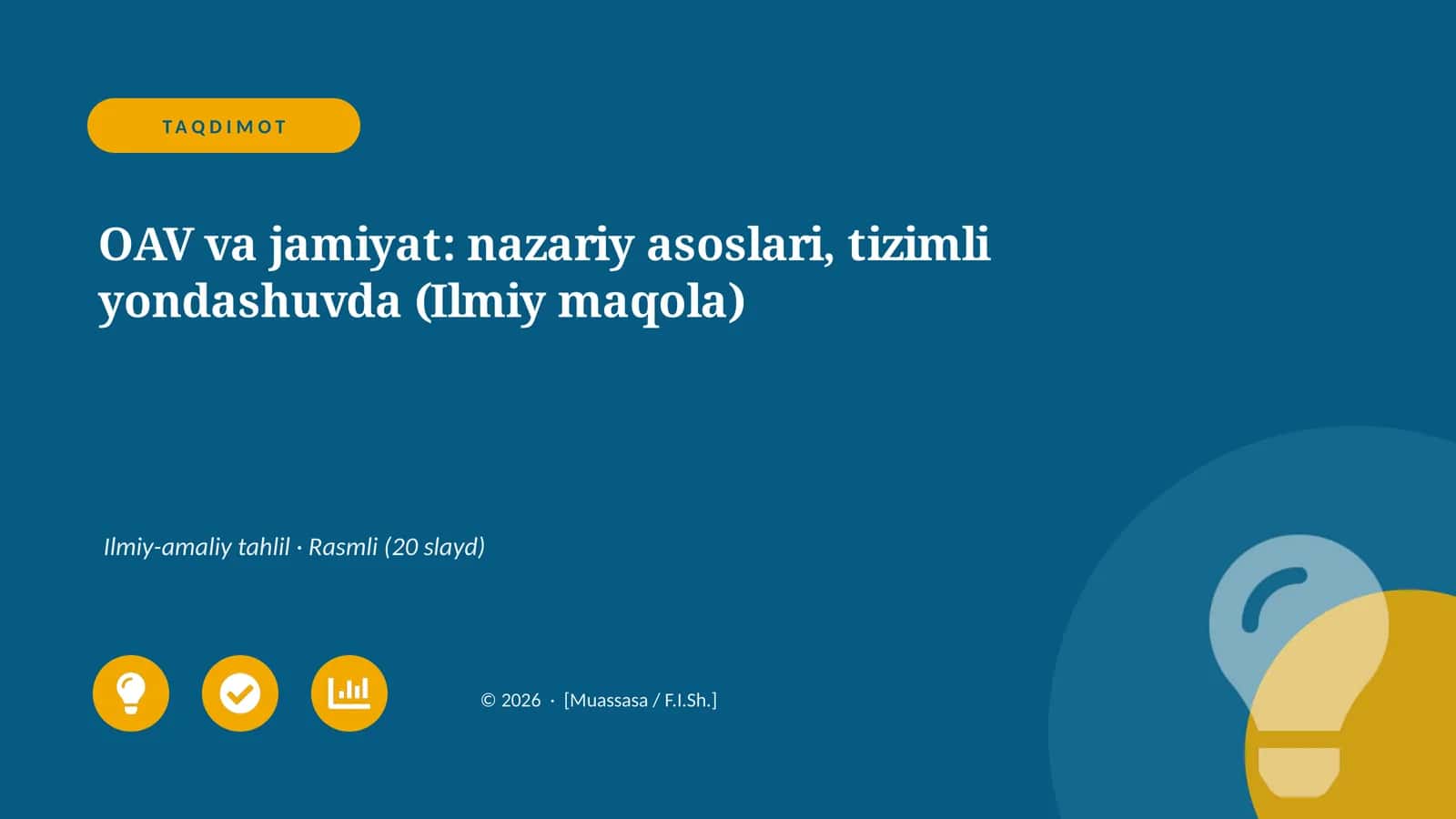 OAV va jamiyat: nazariy asoslari, tizimli yondashuvda (Ilmiy maqola)