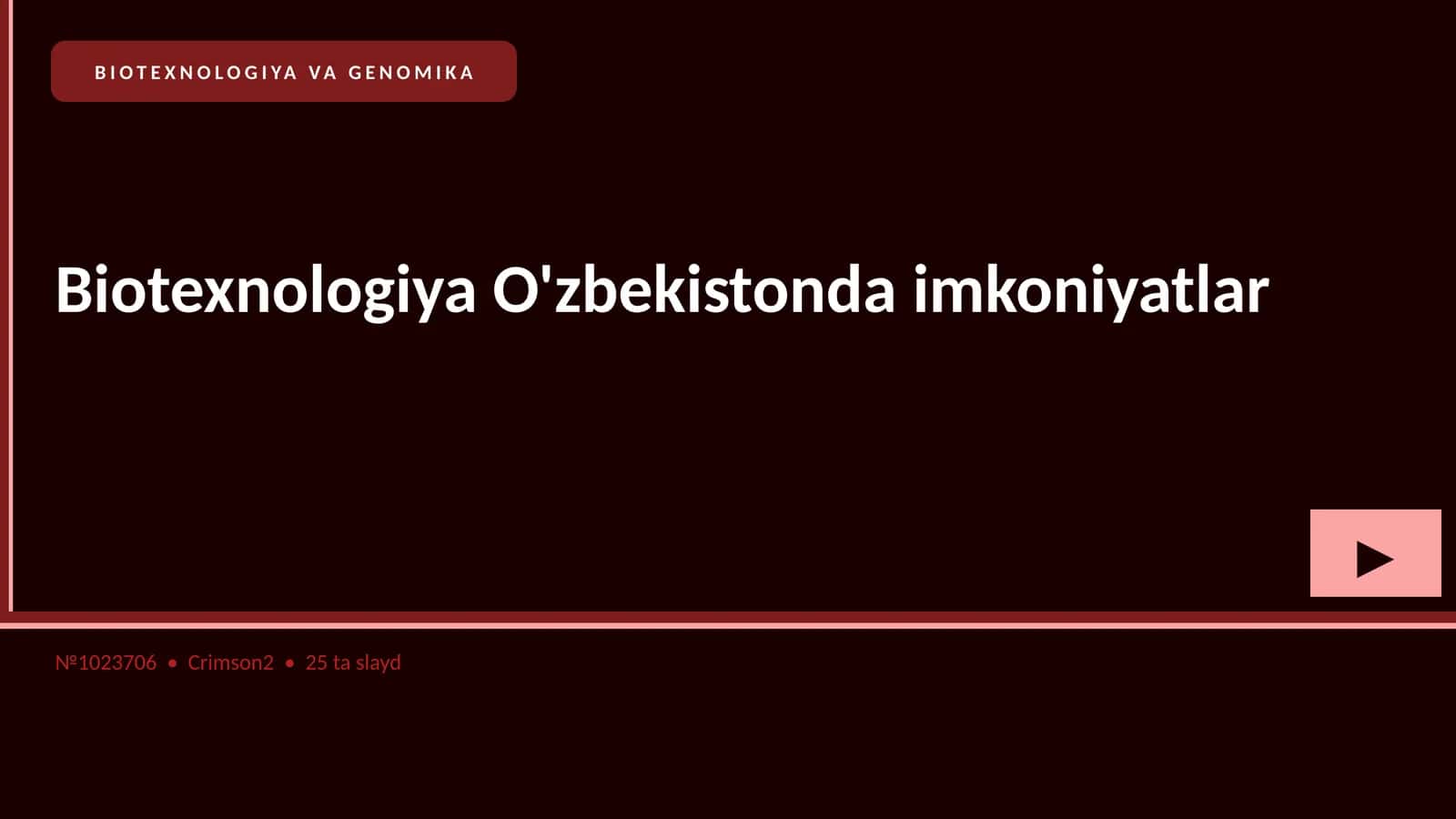 BIOTEXNOLOGIYA VA GENOMIKA
