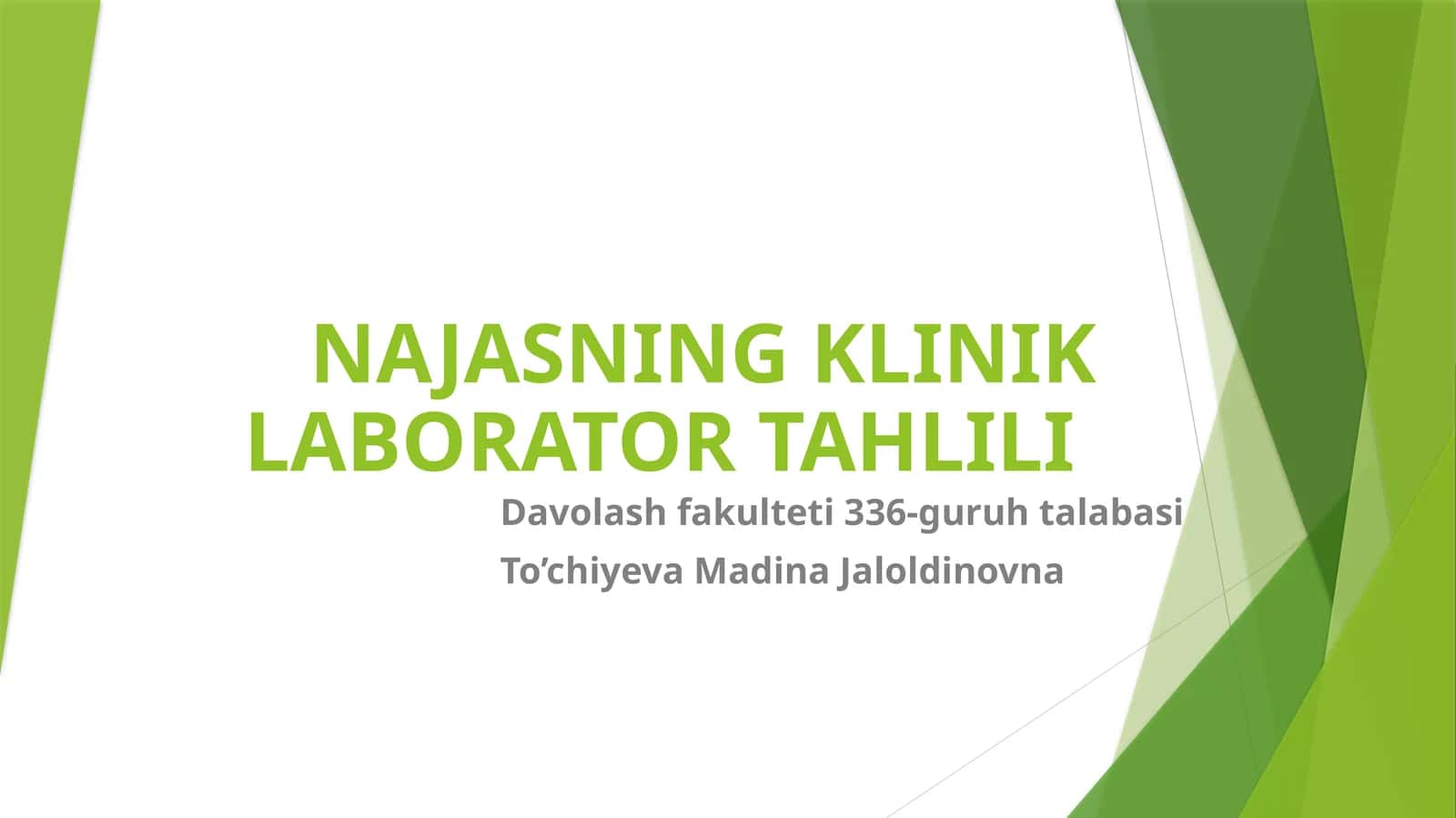 NAJASNING KLINIK LABORATOR TAHLILI