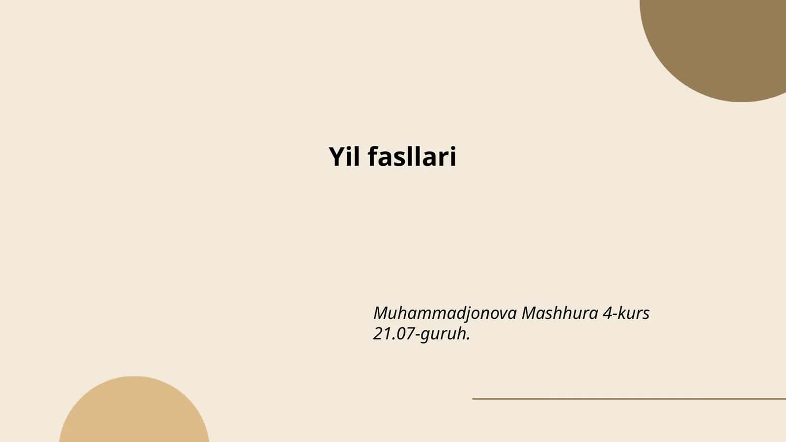 Yil fasllari
