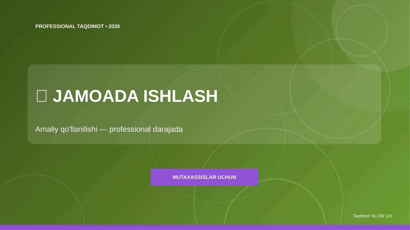 PROFESSIONAL TAQDIMOT • 2026
