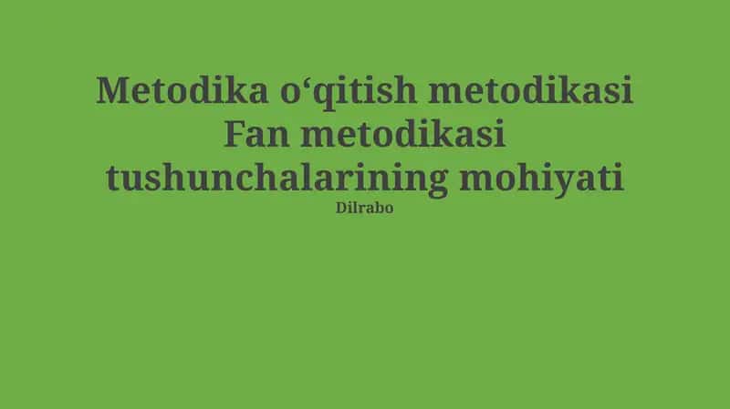 Ta'lim metodologiyasi
