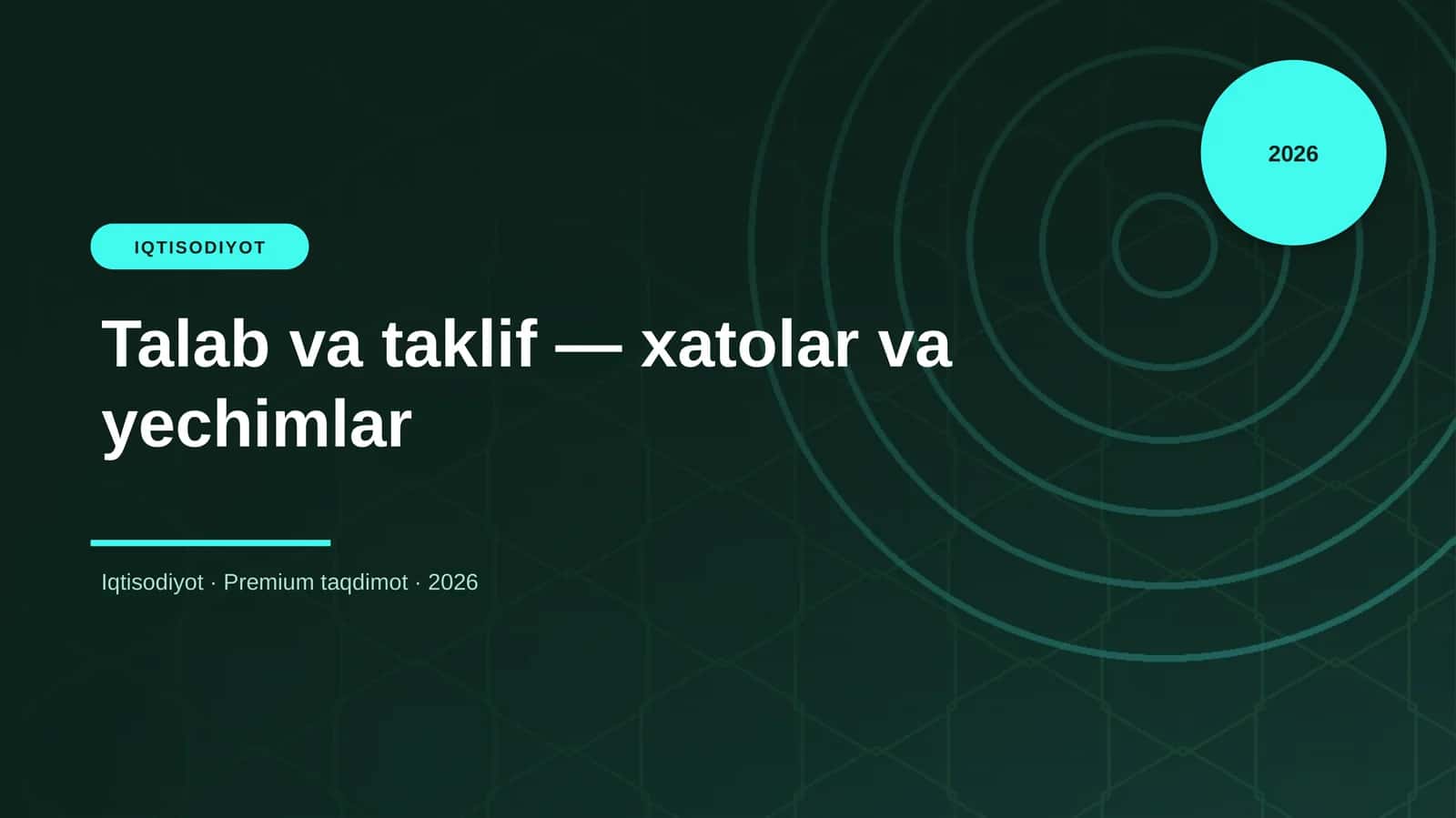 Talab va taklif — xatolar va yechimlar