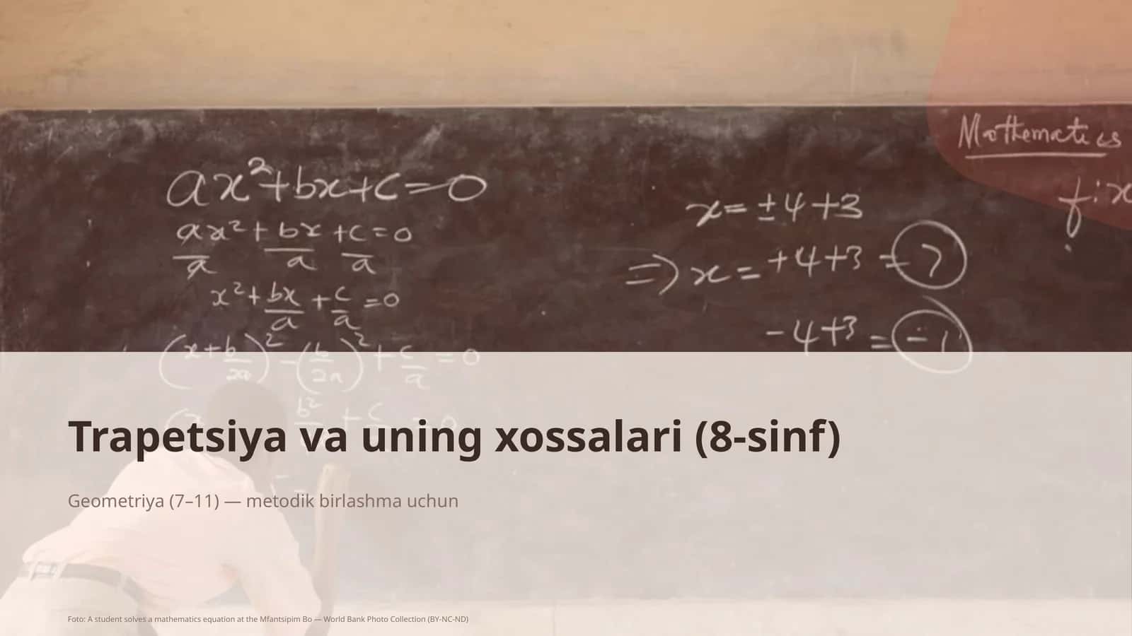 Trapetsiya va uning xossalari (8-sinf)