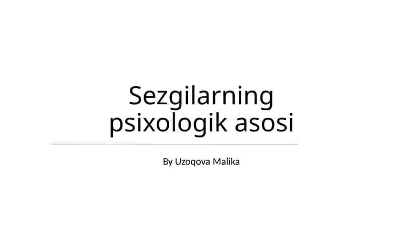 Sezgilarning psixologik asosi