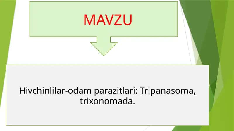Hivchinlilar-odamparazitlari: Tripanasoma, trixonomada
