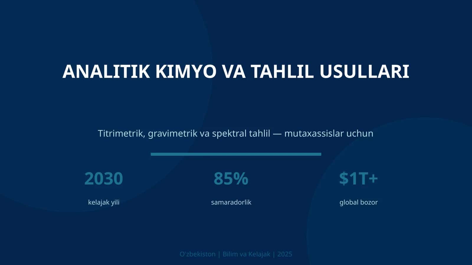 ANALITIK KIMYO VA TAHLIL USULLARI