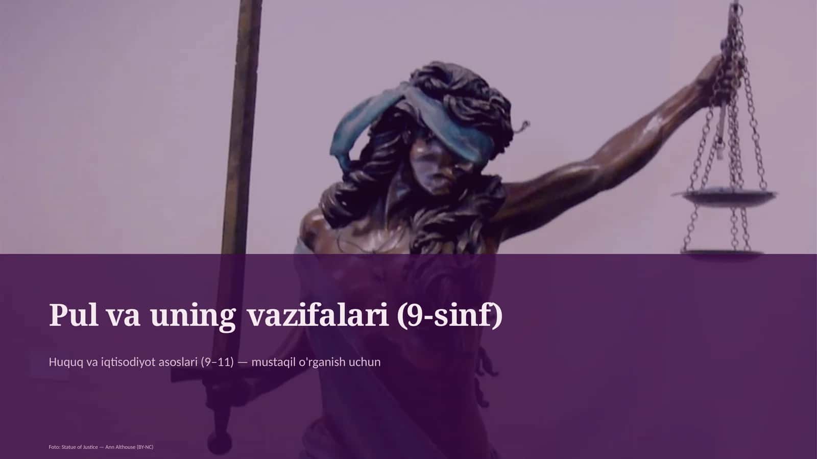 Pul va uning vazifalari (9-sinf)