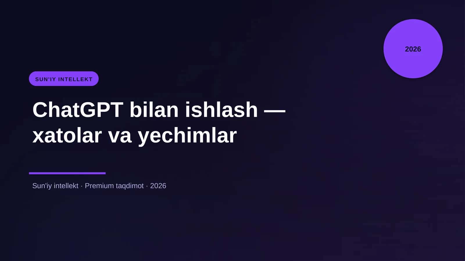 ChatGPT bilan ishlash — xatolar va yechimlar