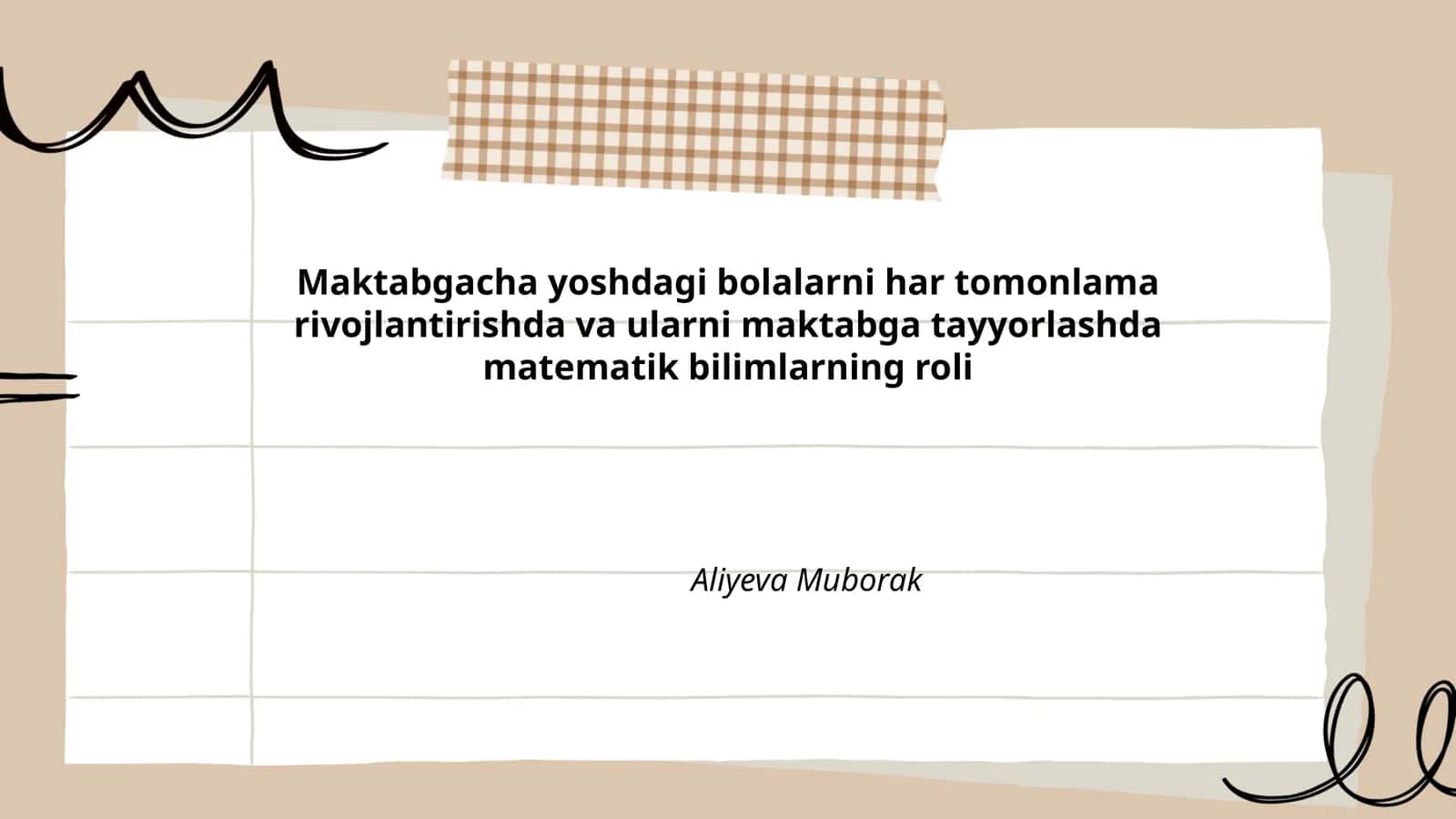 Matematik bilimlarning roli yoshdagi bolalarni rivojlantirishda