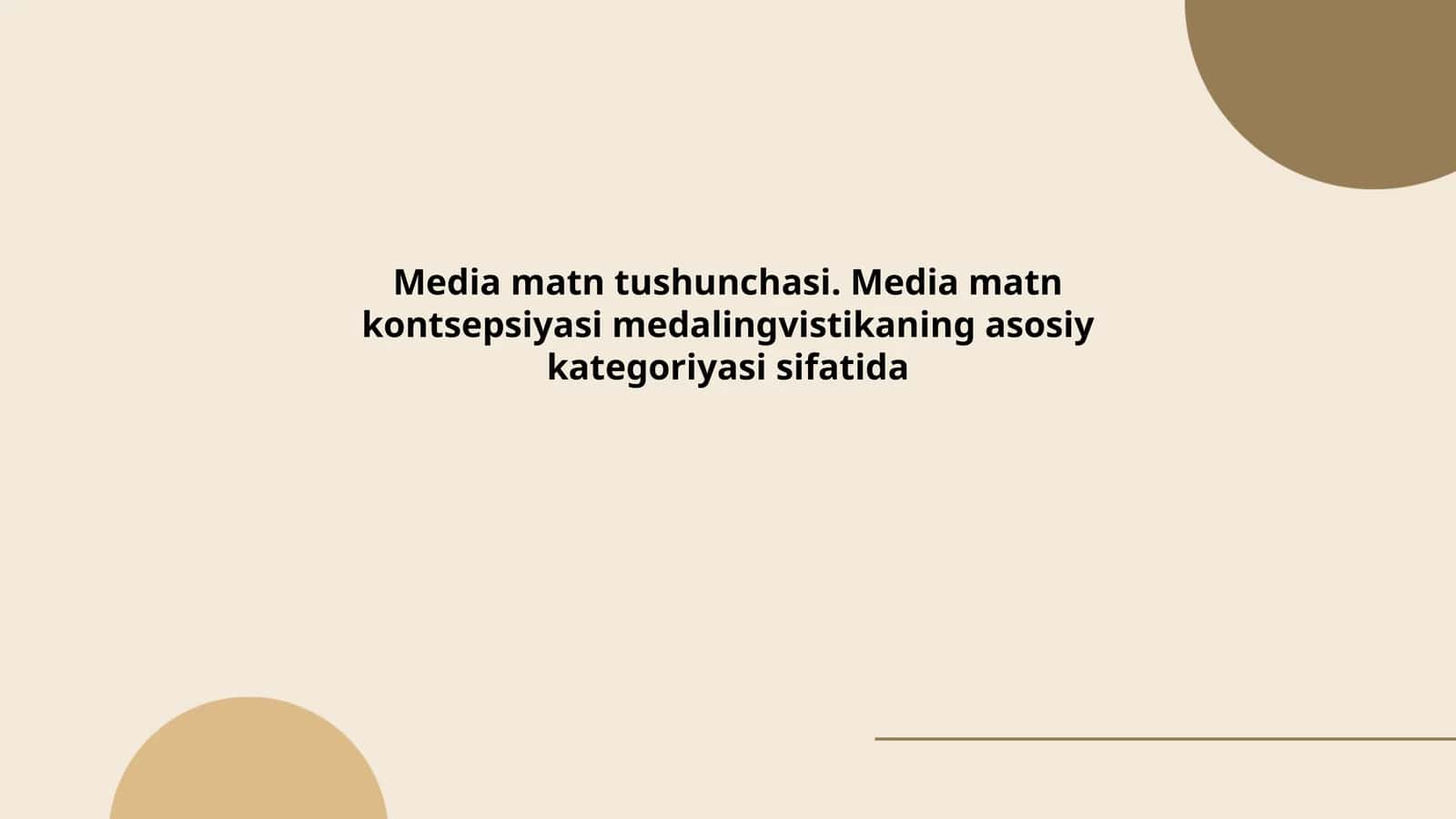 Media Matn ta'riflari