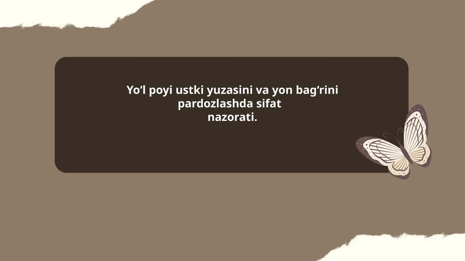 Yo‘l poyi ustki yuzasini va yon bag‘rini pardozlashda sifat nazorati