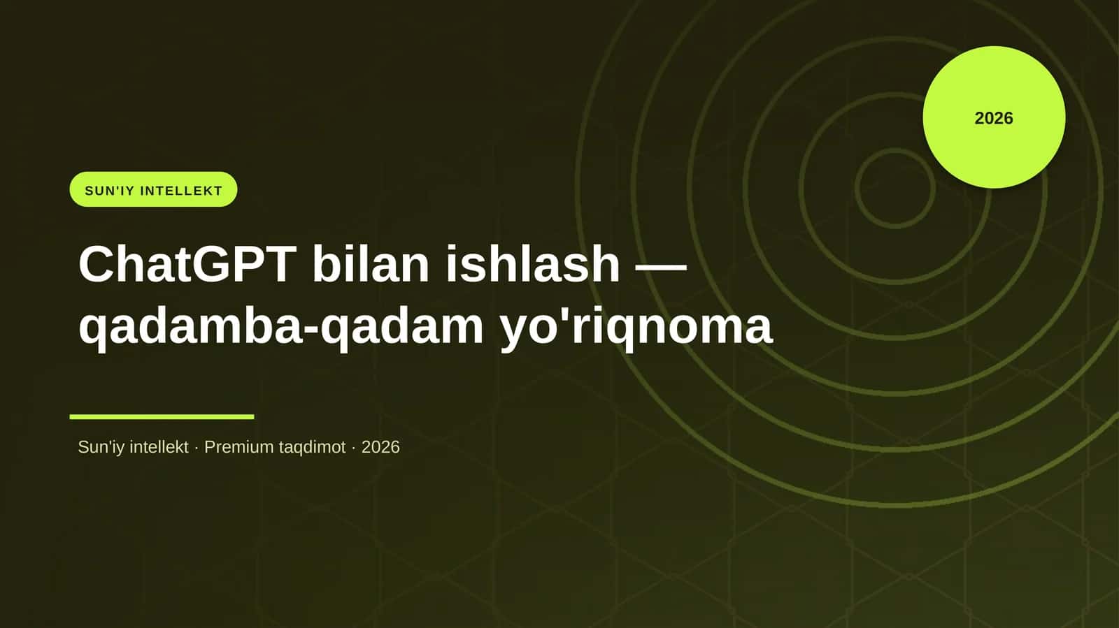 ChatGPT bilan ishlash — qadamba-qadam yo'riqnoma