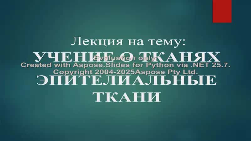 УЧЕНИЕ О ТКАНЯХ